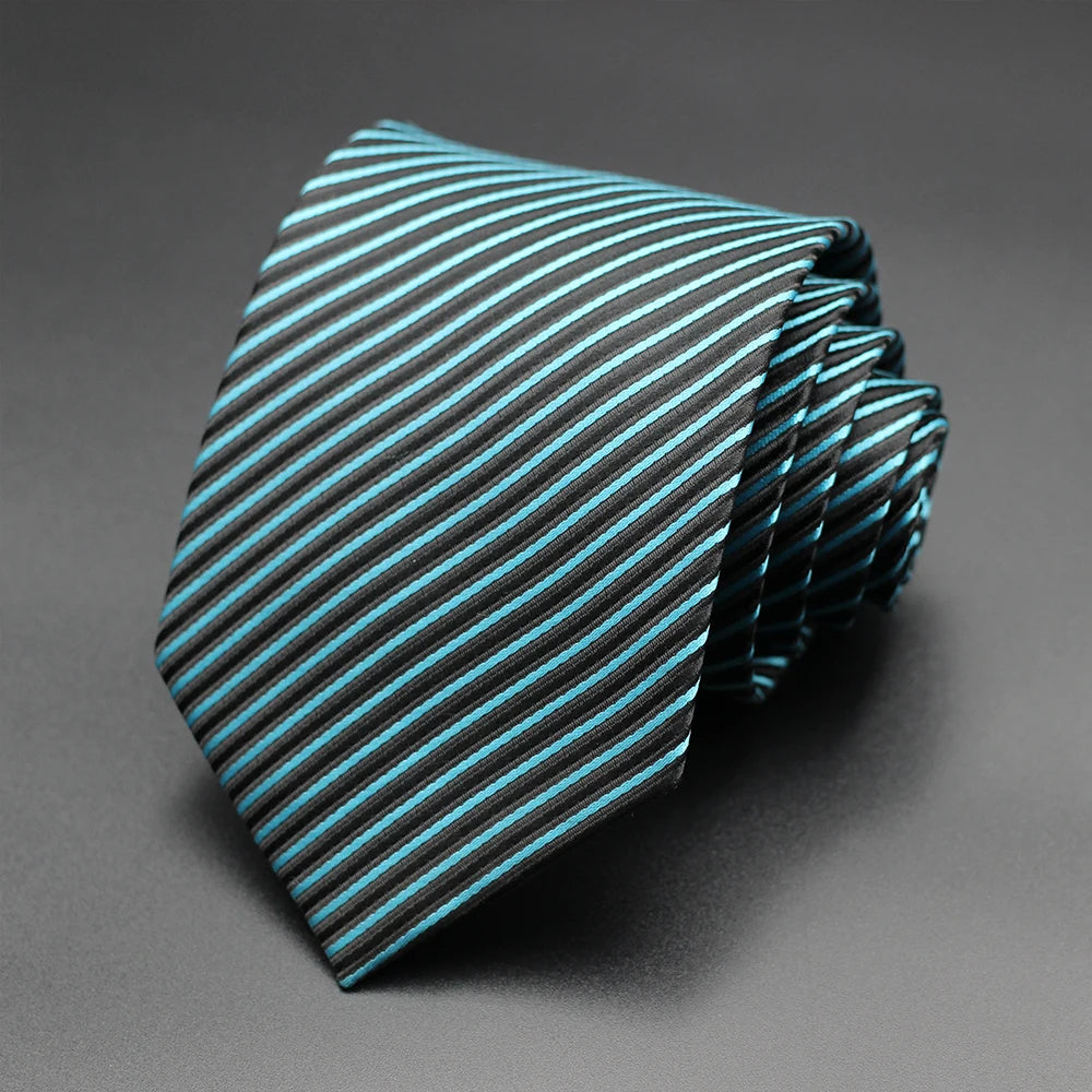 Tie Gravatas Fashion Wholesale Woven Striped Necktie Wedding Accessories Blue Man Fit Group Party Office Neck Ties
