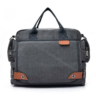 Brand Men Crossbody Bags Male Canvas Shoulder Bags Boy Messenger Bags Man Handbags for Travel Casual Large Satchel Grey