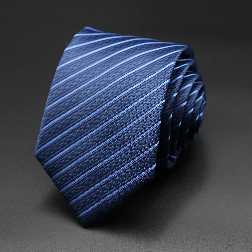 Tie Gravatas Fashion Wholesale Woven Striped Necktie Wedding Accessories Blue Man Fit Group Party Office Neck Ties