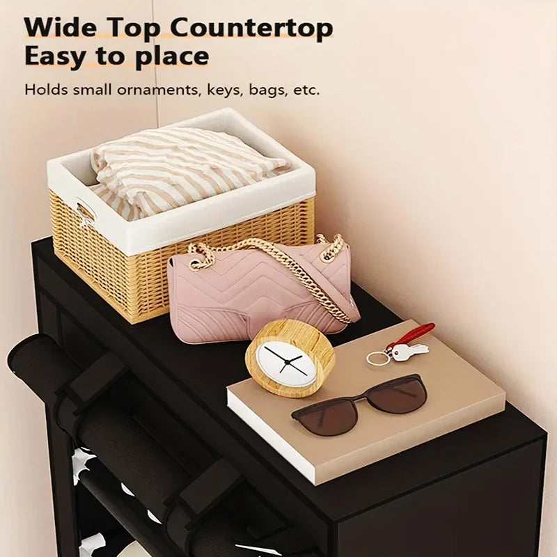 Shoe Rack, 9 Tier Shoe Organizer with Nonwoven Fabric Cover, Shoe Storage Shelf for 40-50 Pairs of Shoes