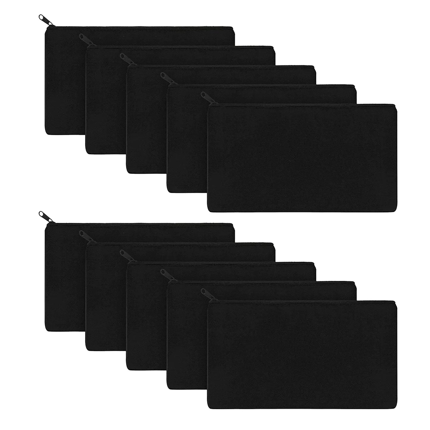 Set of 10 Beige Canvas Bags – Ideal for DIY, School Supplies, Makeup & Stationery