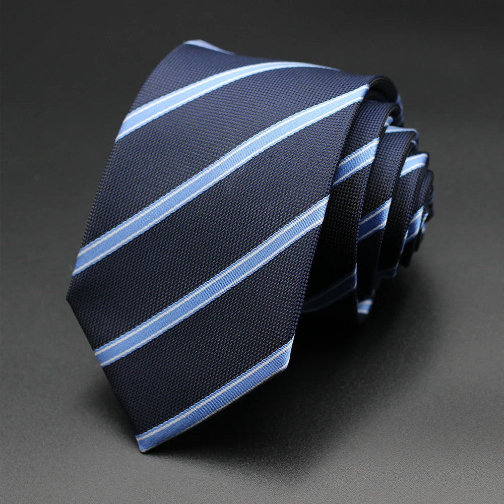 Tie Gravatas Fashion Wholesale Woven Striped Necktie Wedding Accessories Blue Man Fit Group Party Office Neck Ties