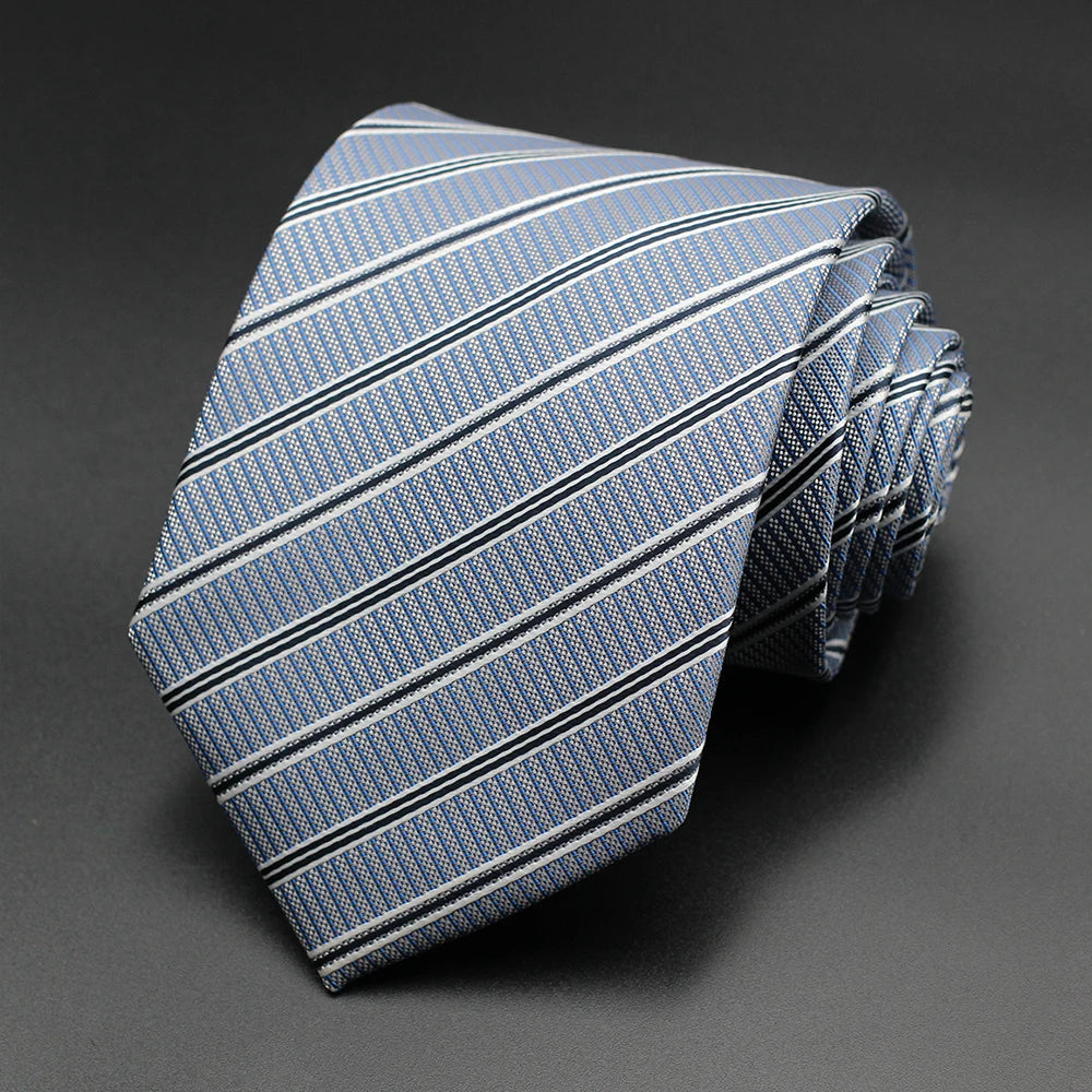 Tie Gravatas Fashion Wholesale Woven Striped Necktie Wedding Accessories Blue Man Fit Group Party Office Neck Ties