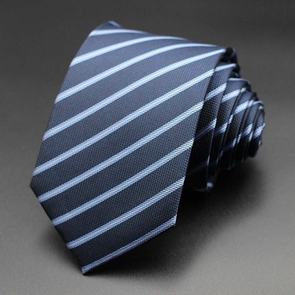 Tie Gravatas Fashion Wholesale Woven Striped Necktie Wedding Accessories Blue Man Fit Group Party Office Neck Ties