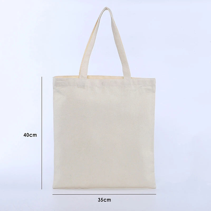 Foldable Canvas Tote Bag – Reusable Shoulder Bag for Women & Girls