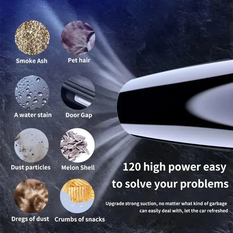 Portable Car Vacuum – Compact, Powerful, Dual Dry & Wet Cleaning