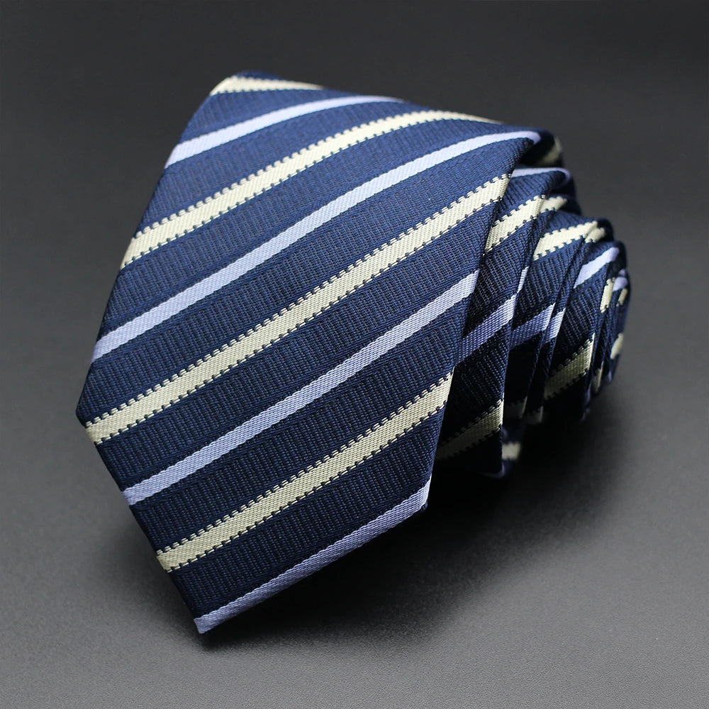 Tie Gravatas Fashion Wholesale Woven Striped Necktie Wedding Accessories Blue Man Fit Group Party Office Neck Ties