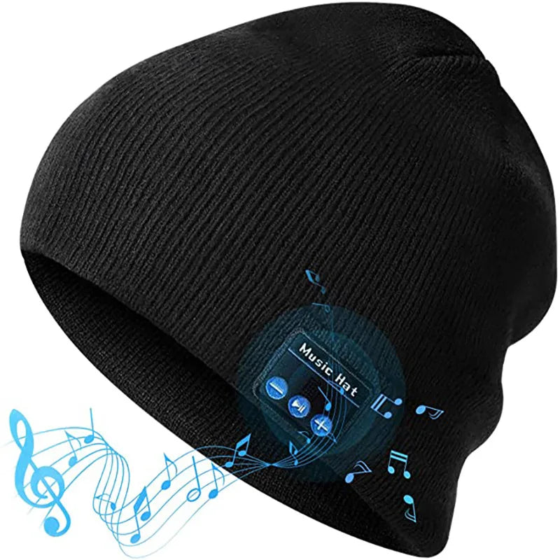Bluetooth Earphone Music Hat Winter Wireless Headphone Cap Headset Mic Outdoor Cycling Hiking Knitted Hat