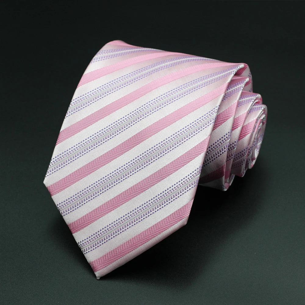 Tie Gravatas Fashion Wholesale Woven Striped Necktie Wedding Accessories Blue Man Fit Group Party Office Neck Ties