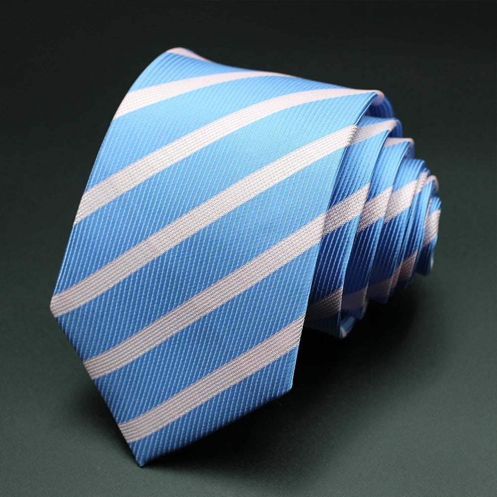 Tie Gravatas Fashion Wholesale Woven Striped Necktie Wedding Accessories Blue Man Fit Group Party Office Neck Ties