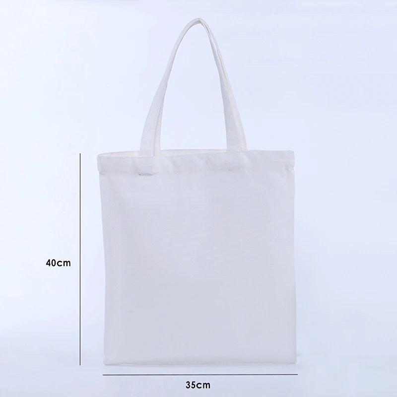 Foldable Canvas Tote Bag – Reusable Shoulder Bag for Women & Girls