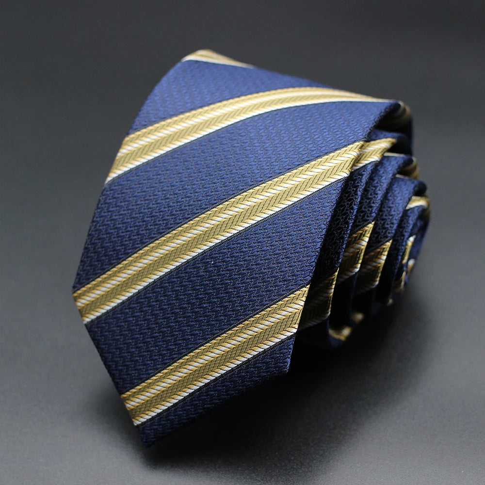 Tie Gravatas Fashion Wholesale Woven Striped Necktie Wedding Accessories Blue Man Fit Group Party Office Neck Ties