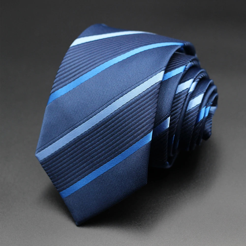Tie Gravatas Fashion Wholesale Woven Striped Necktie Wedding Accessories Blue Man Fit Group Party Office Neck Ties
