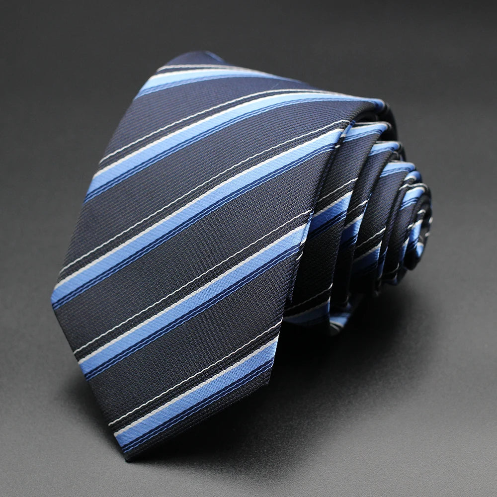 Tie Gravatas Fashion Wholesale Woven Striped Necktie Wedding Accessories Blue Man Fit Group Party Office Neck Ties