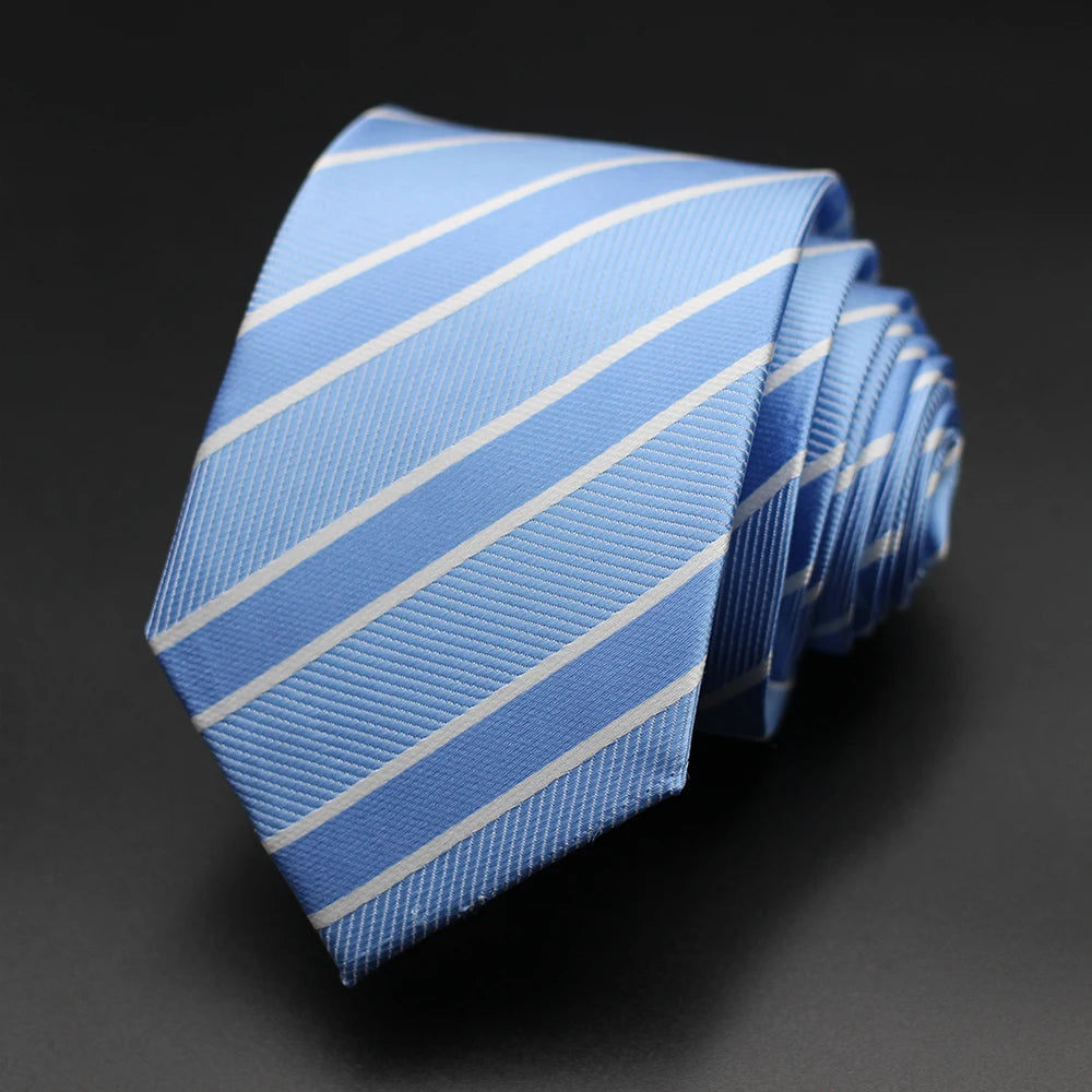 Tie Gravatas Fashion Wholesale Woven Striped Necktie Wedding Accessories Blue Man Fit Group Party Office Neck Ties