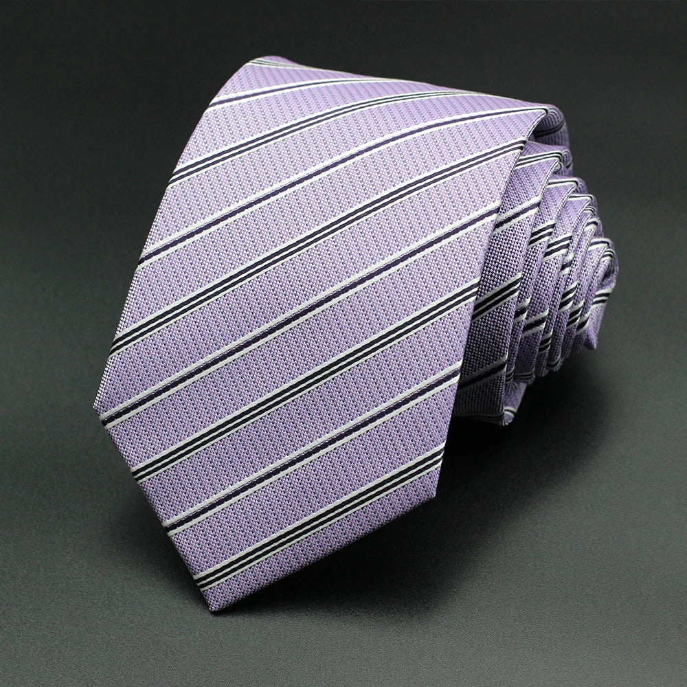 Tie Gravatas Fashion Wholesale Woven Striped Necktie Wedding Accessories Blue Man Fit Group Party Office Neck Ties