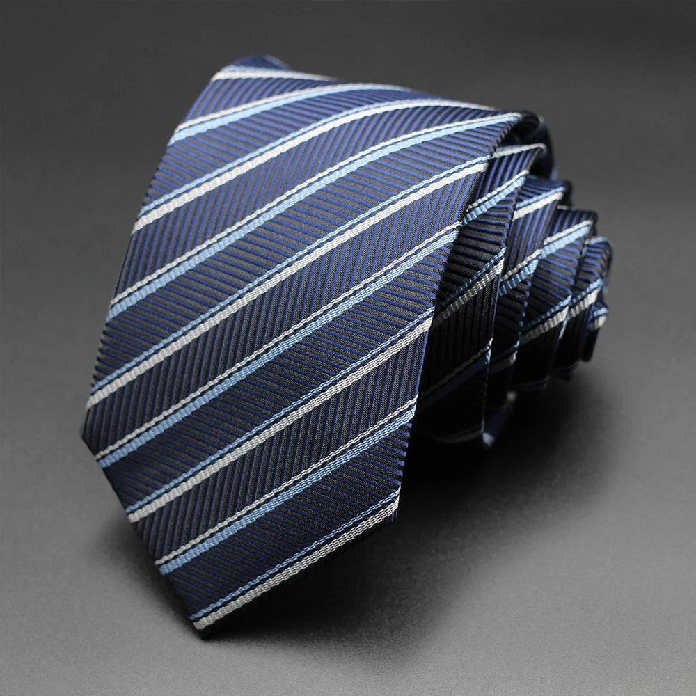 Tie Gravatas Fashion Wholesale Woven Striped Necktie Wedding Accessories Blue Man Fit Group Party Office Neck Ties