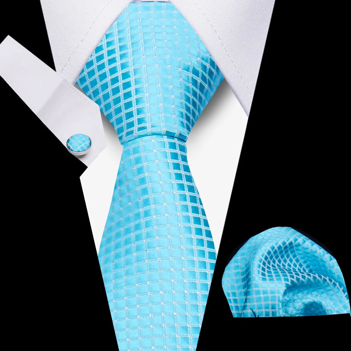 Elegant Ties For Men Gift Fashion Men Tie Set Striped Luxury Necktie Handchief Cufflinks 3 Pcs Business Wedding Suit Accessories