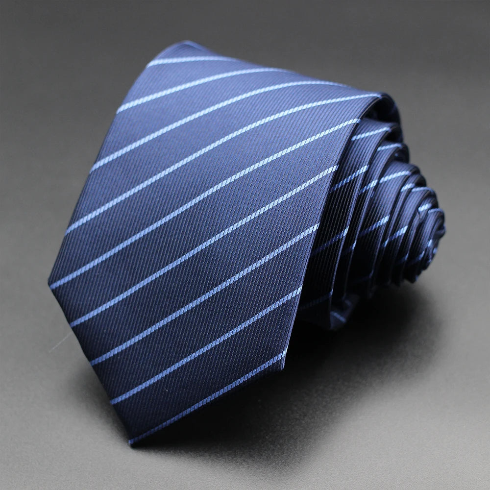 Tie Gravatas Fashion Wholesale Woven Striped Necktie Wedding Accessories Blue Man Fit Group Party Office Neck Ties