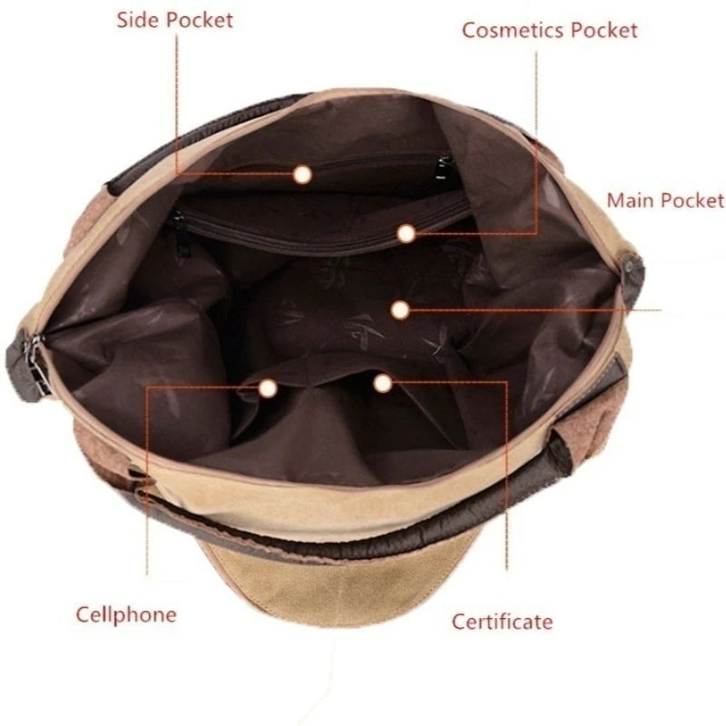 Womens Shoulder Bag Large Handbag Women Canvas Bag Travel Bags Crossbody Bag Overnight Bag