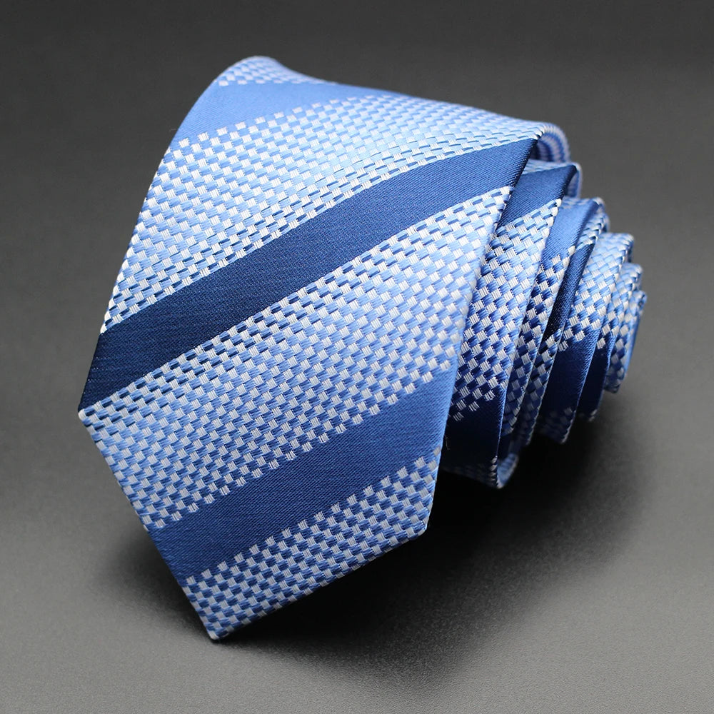 Tie Gravatas Fashion Wholesale Woven Striped Necktie Wedding Accessories Blue Man Fit Group Party Office Neck Ties