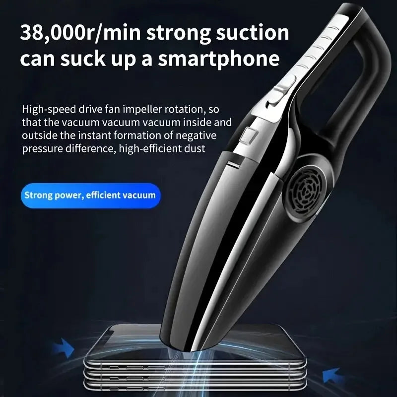Portable Car Vacuum – Compact, Powerful, Dual Dry & Wet Cleaning