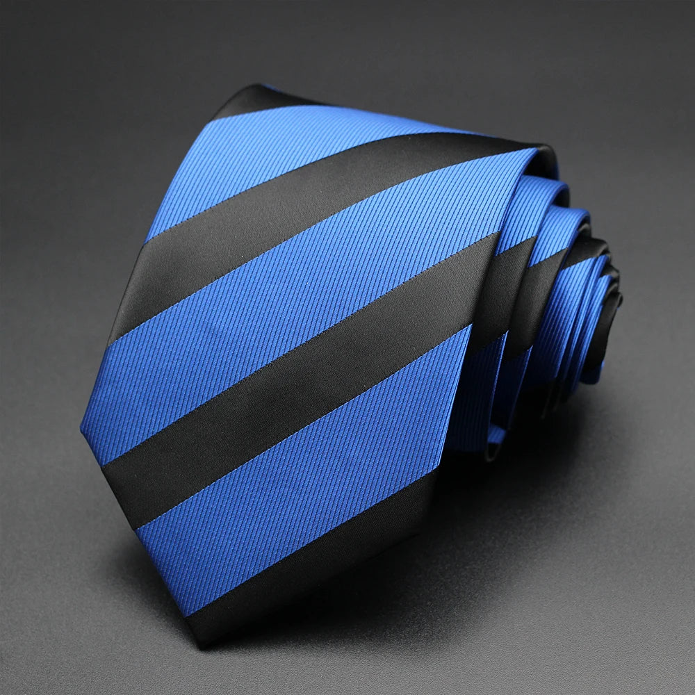 Tie Gravatas Fashion Wholesale Woven Striped Necktie Wedding Accessories Blue Man Fit Group Party Office Neck Ties