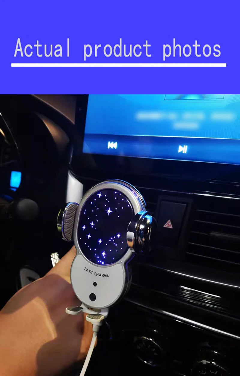 Auto Wireless Car Phone Holder & Charger – Smart, Secure, Fast Charging