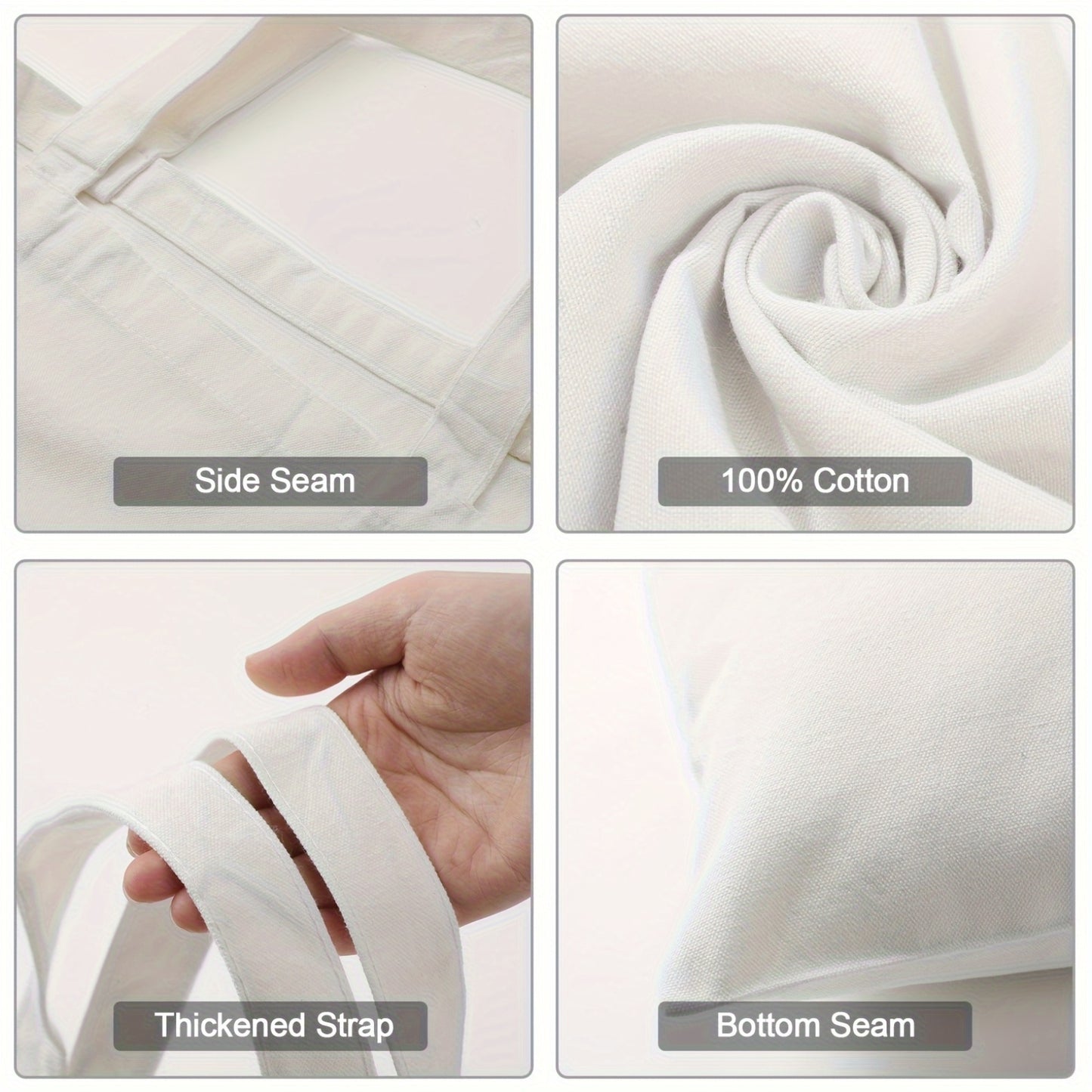 60 Reusable Canvas Tote Bags – Ideal for DIY Crafts, Gifts & Shopping